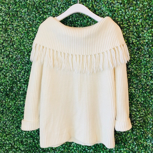 FORENZA Thick Knit Off the Shoulder Fringe Sweater - Picture 7 of 7